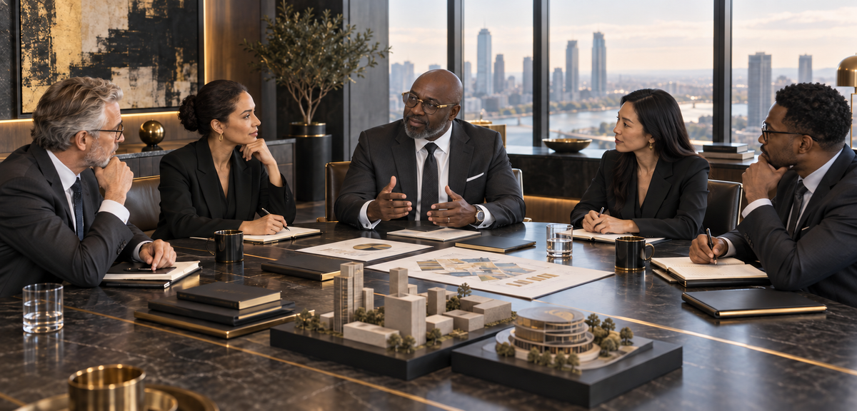 Executive leader guiding a leadership team through strategic priorities, performance decisions, and organizational development.